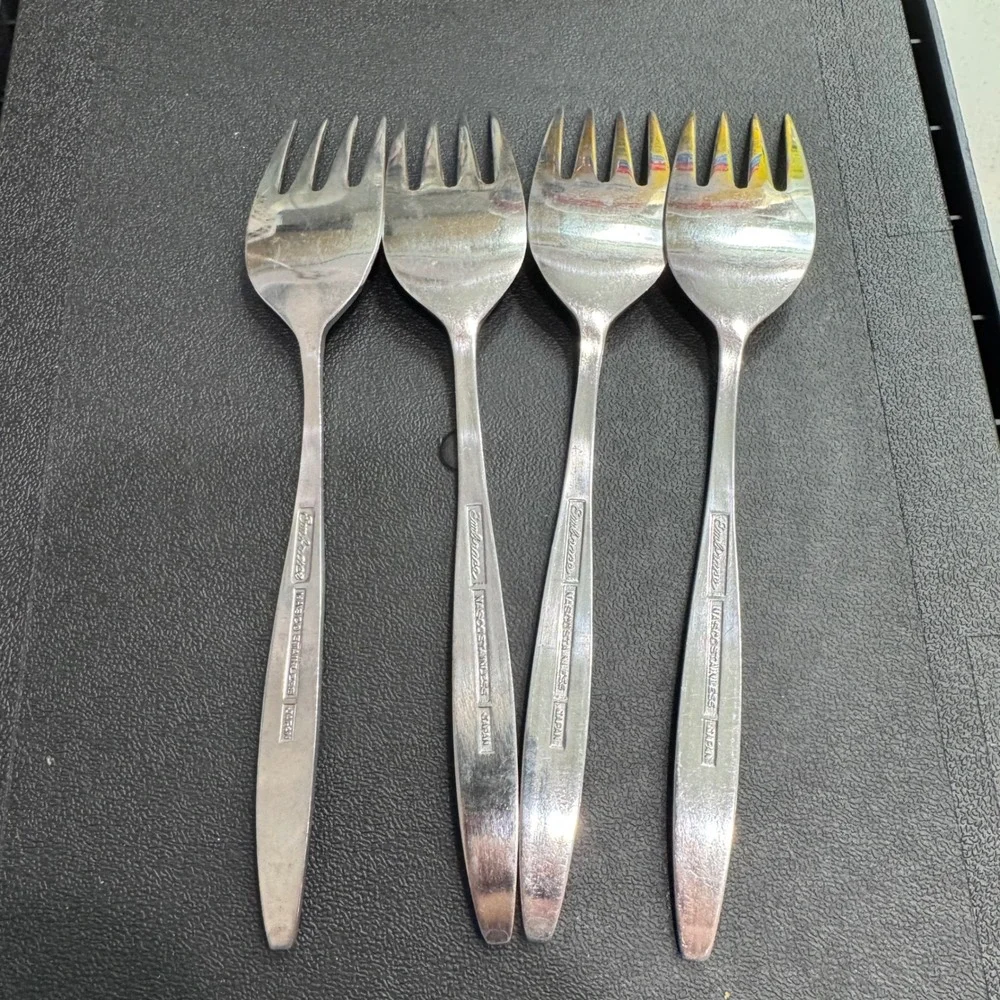 Nasco Embrace Stainless 18 Pc Flatware Set Japan Rose Floral Design Knives Forks